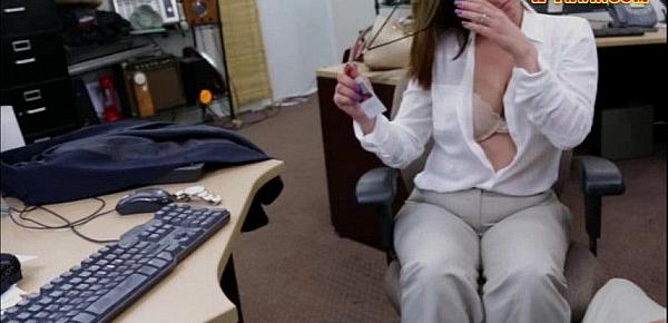  Foxy huge boobs business lady screwed up for money